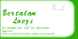 bertalan loczi business card